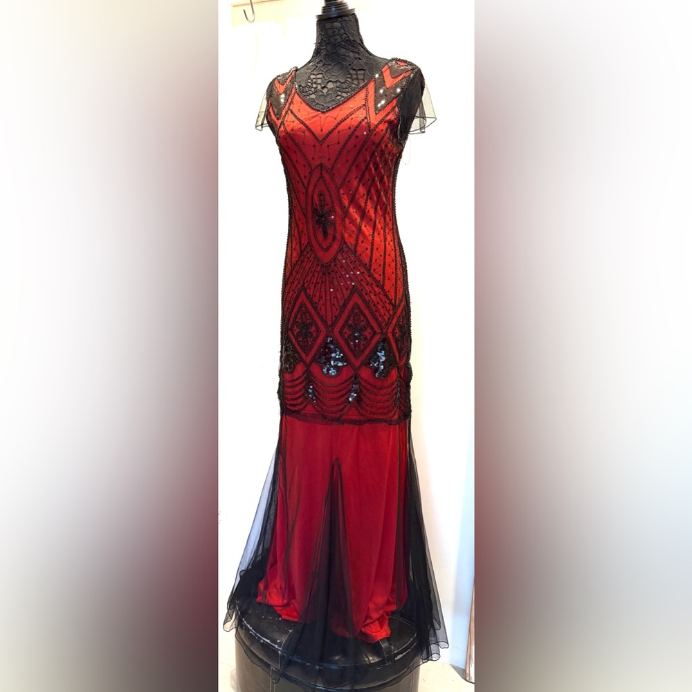 Vintage custom made extra tall 50” gown